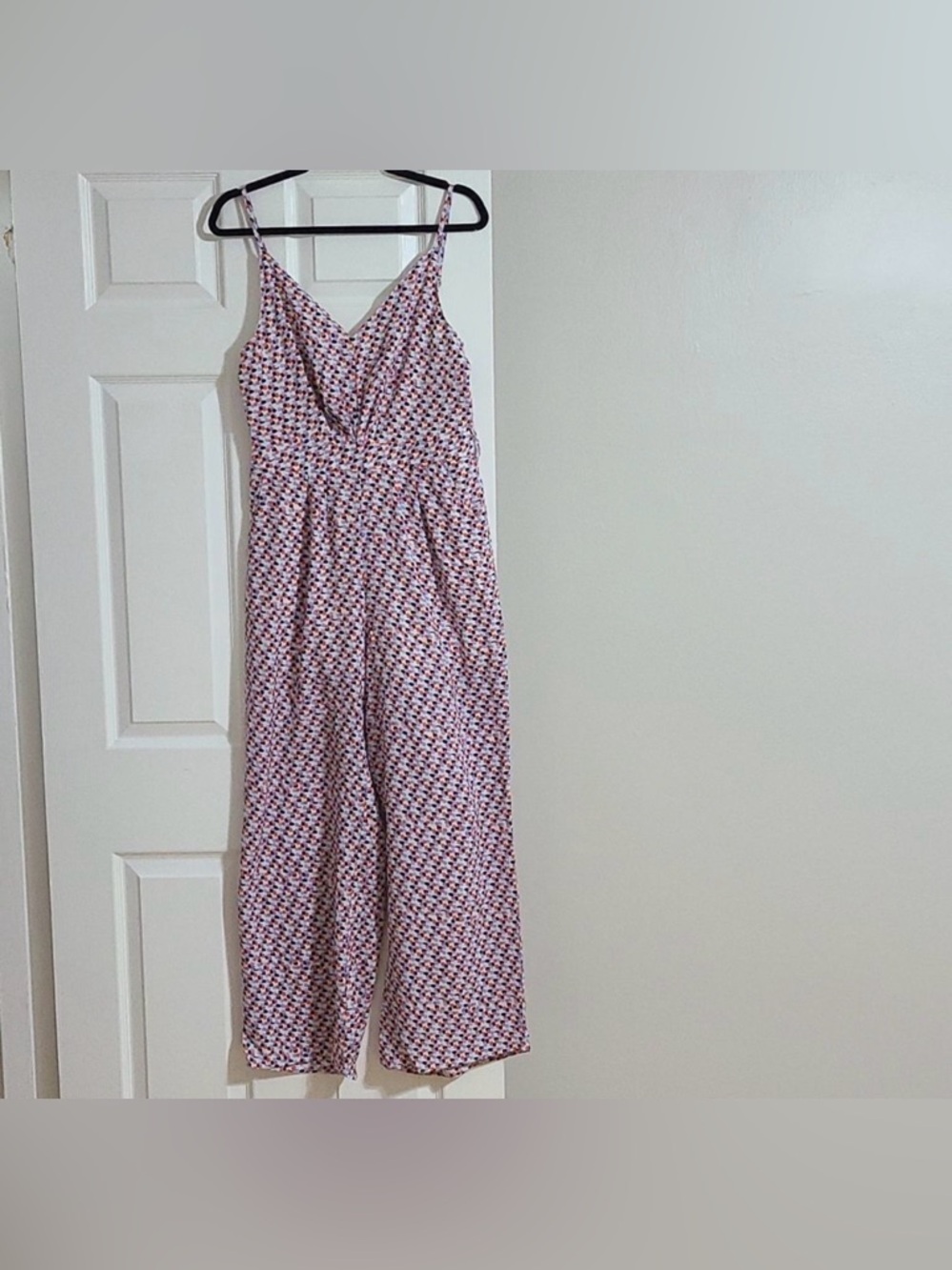 NWT Ambition Pink & Blue Printed Spaghetti-Strap Jumpsuit size Medium🌟🌸😎 - Picture 4 of 6